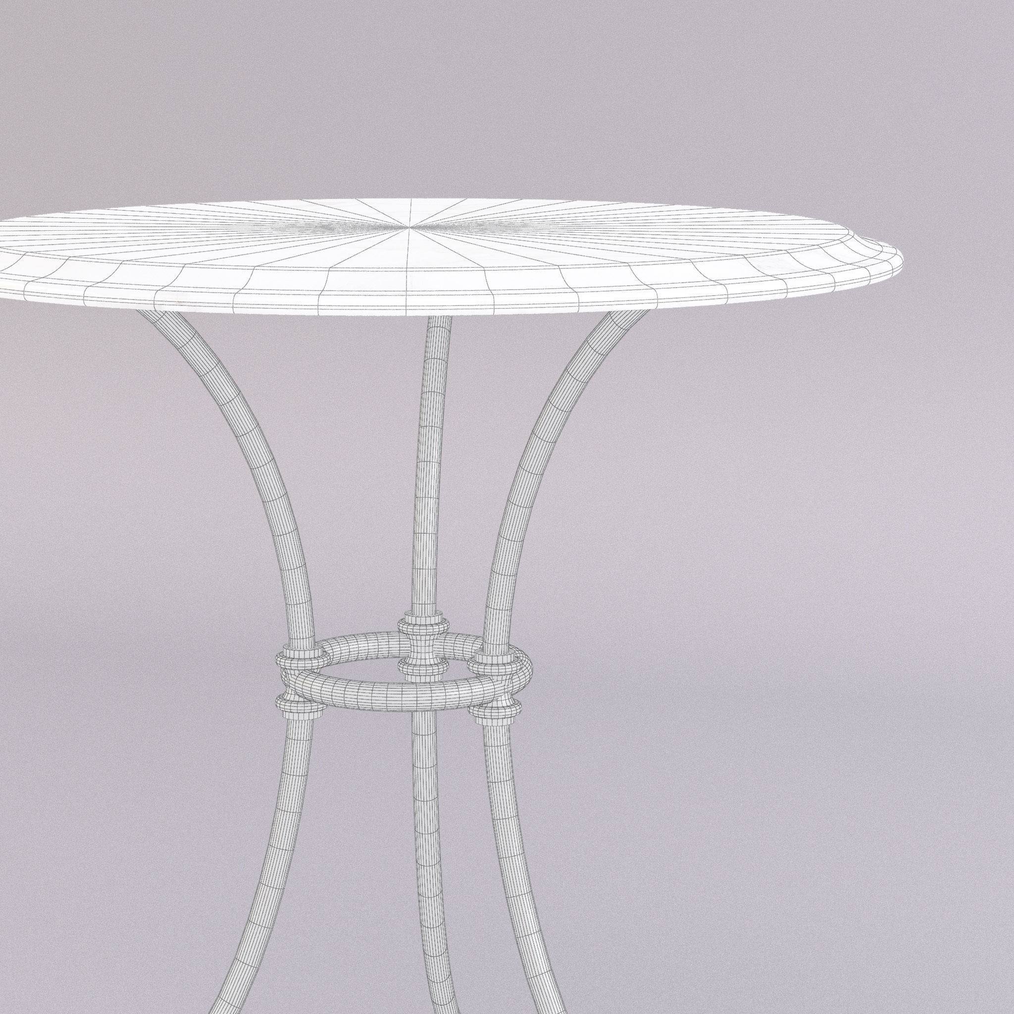 Marble top table - Medium 3D model_4