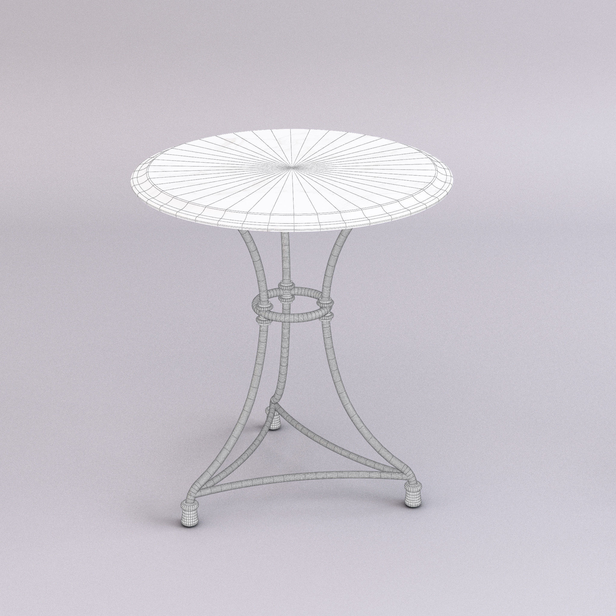 Marble top table - Medium 3D model_3