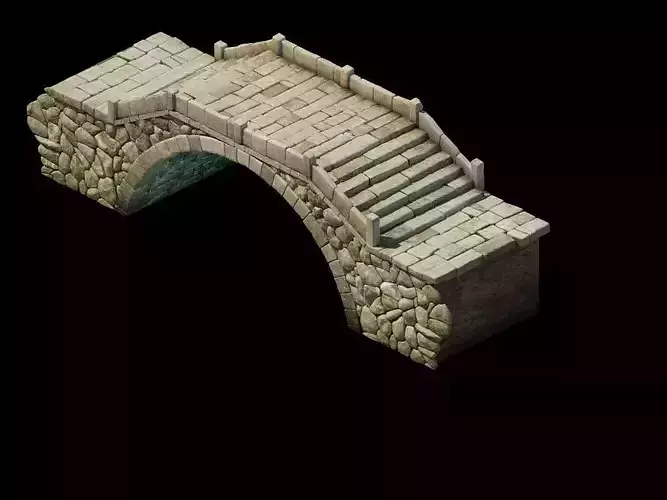 Game Model - prairie scene - Stone Bridge 01