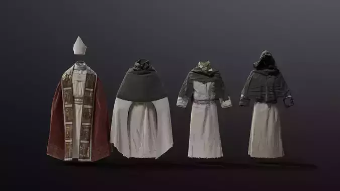 MEDIEVAL  Religious character 3D model