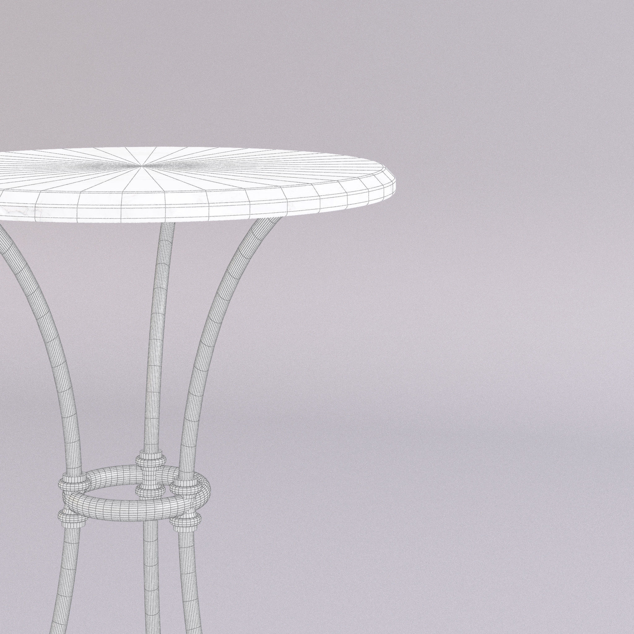 Marble top table - Small 3D model_3