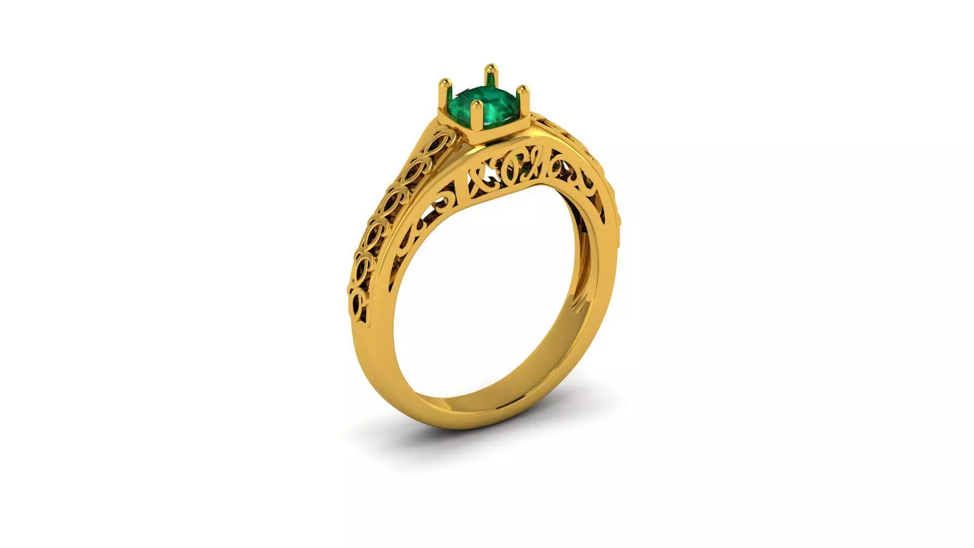Dkart 01 single diamond ring 3D print model_0