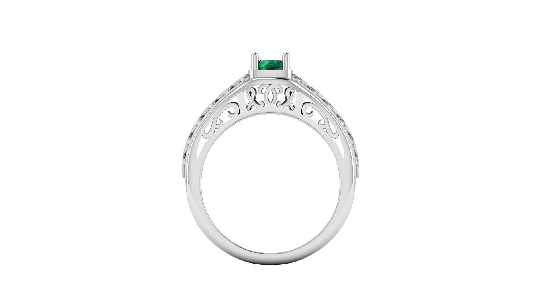Dkart 01 single diamond ring 3D print model_2