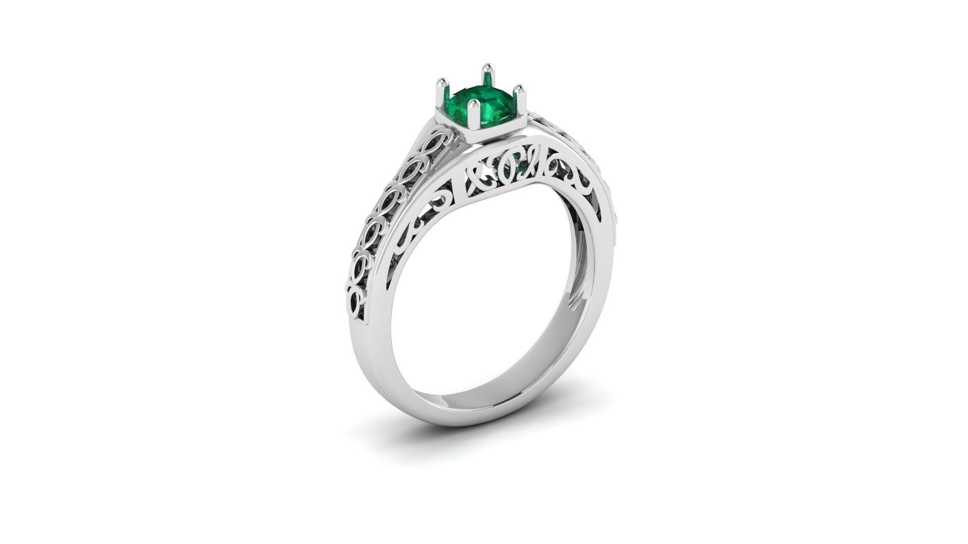 Dkart 01 single diamond ring 3D print model_1