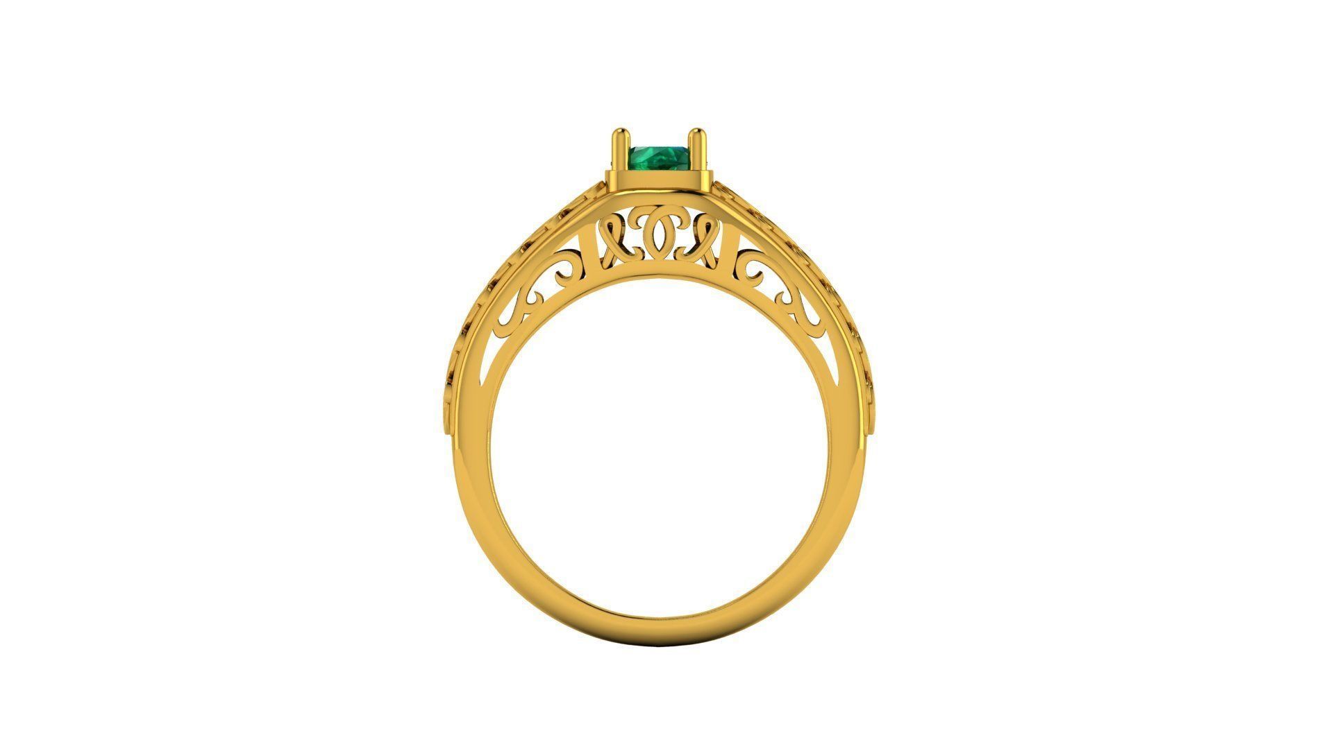 Dkart 01 single diamond ring 3D print model_3