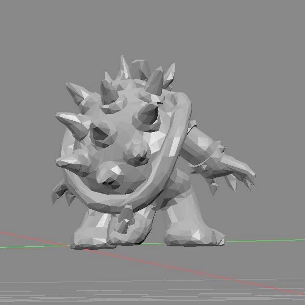 bowser lowpoly nintendo mario bros 3D print model_5