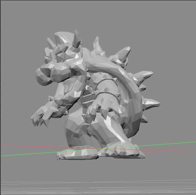 bowser lowpoly nintendo mario bros 3D print model_2