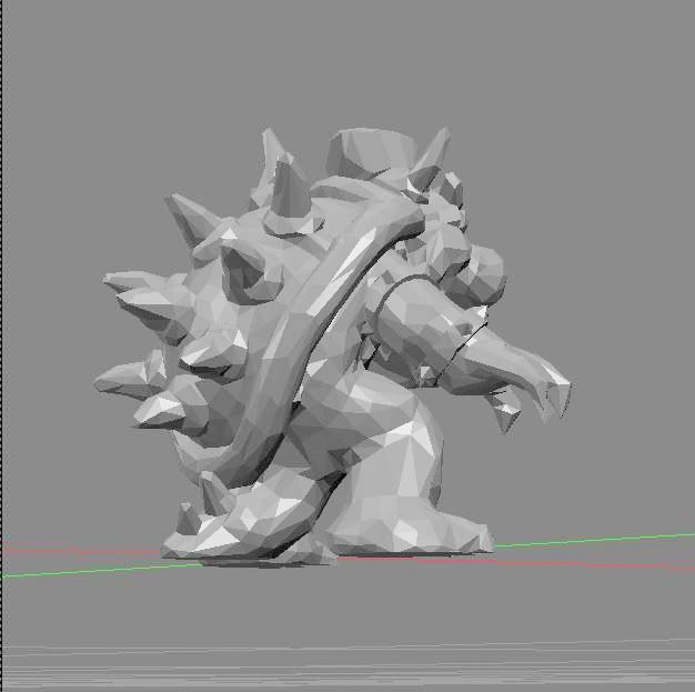 bowser lowpoly nintendo mario bros 3D print model_6