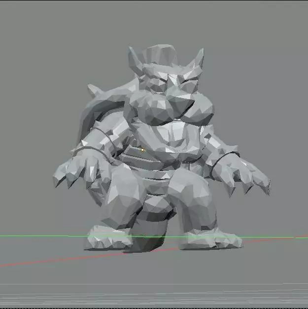 bowser lowpoly nintendo mario bros 3D print model_0