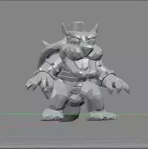 bowser lowpoly nintendo mario bros 3D print model