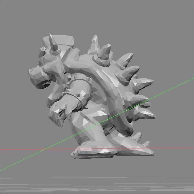 bowser lowpoly nintendo mario bros 3D print model_3