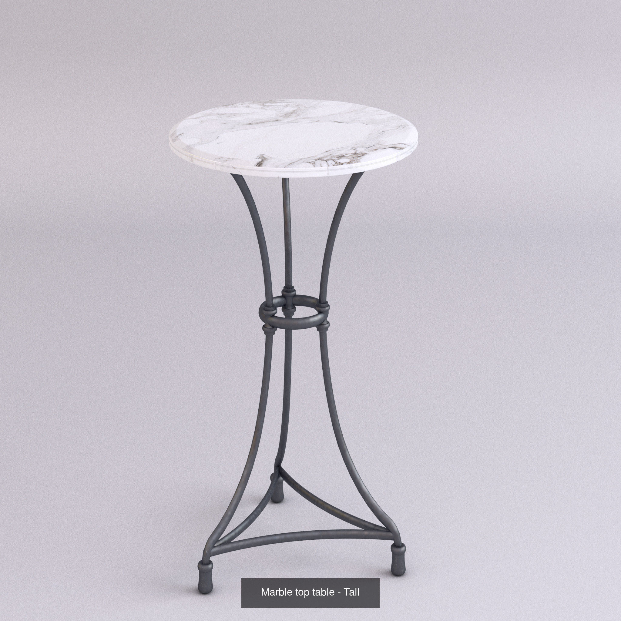 Marble top tables - 3 sizes 3D Model Collection_4