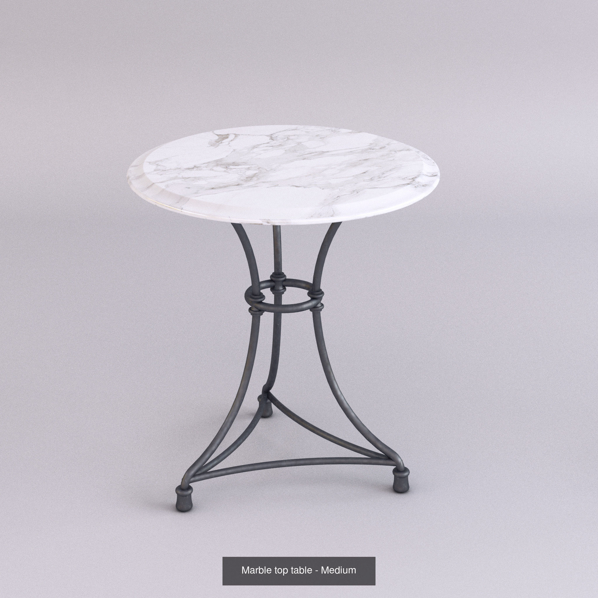 Marble top tables - 3 sizes 3D Model Collection_2