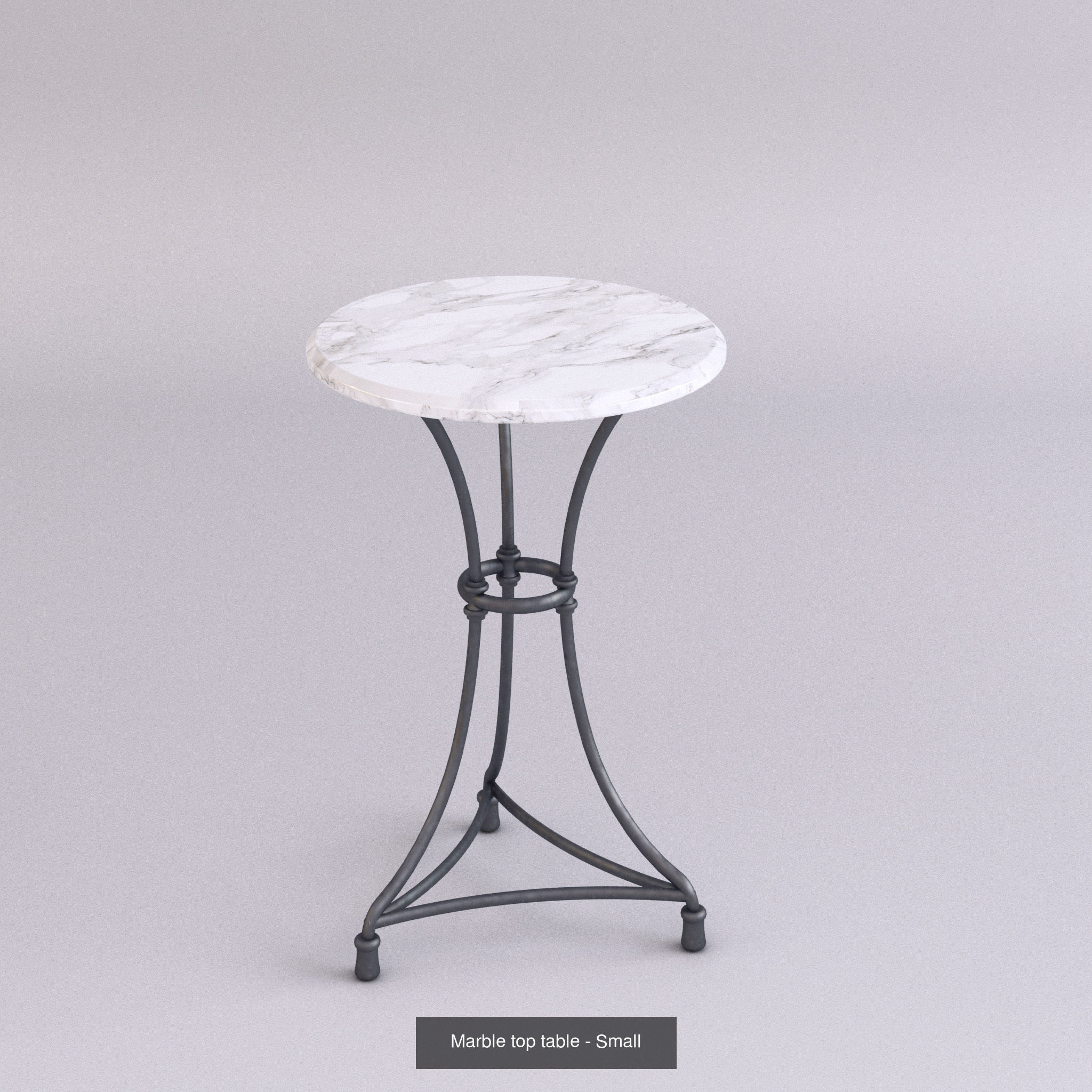 Marble top tables - 3 sizes 3D Model Collection_3