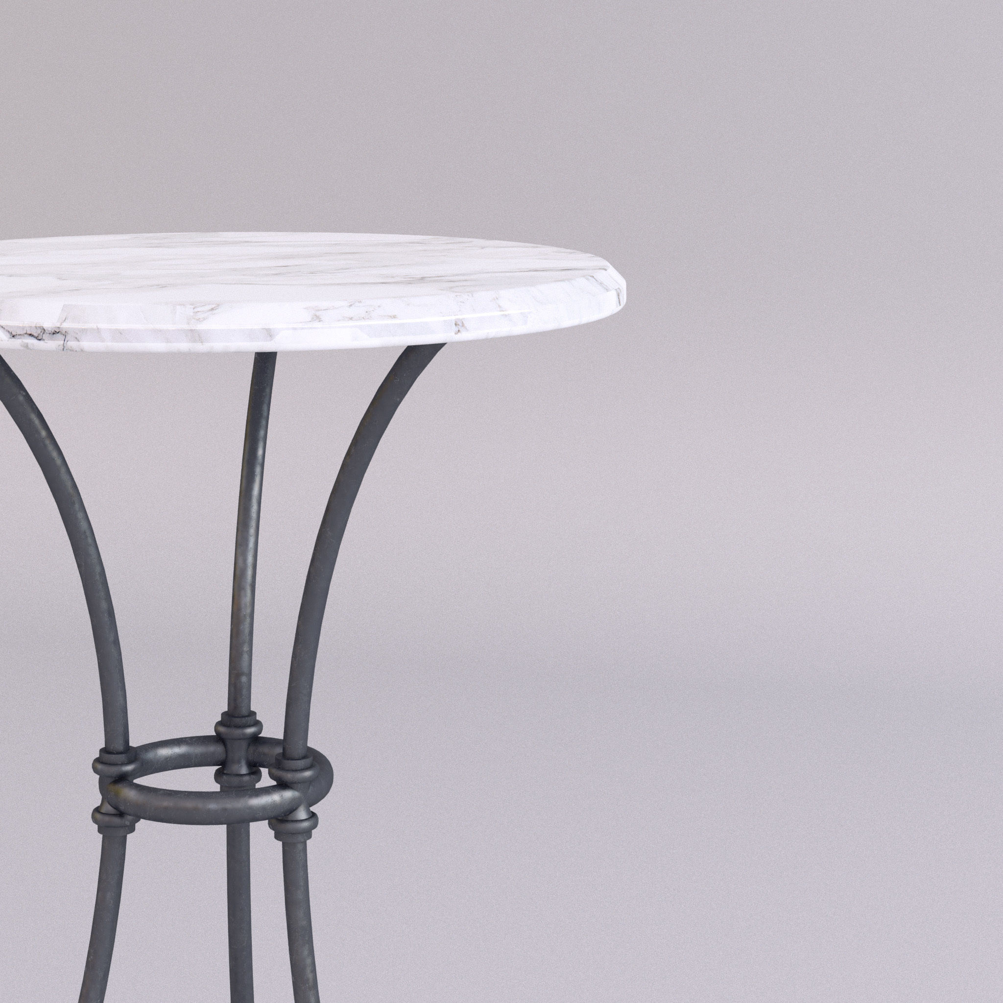 Marble top tables - 3 sizes 3D Model Collection_7