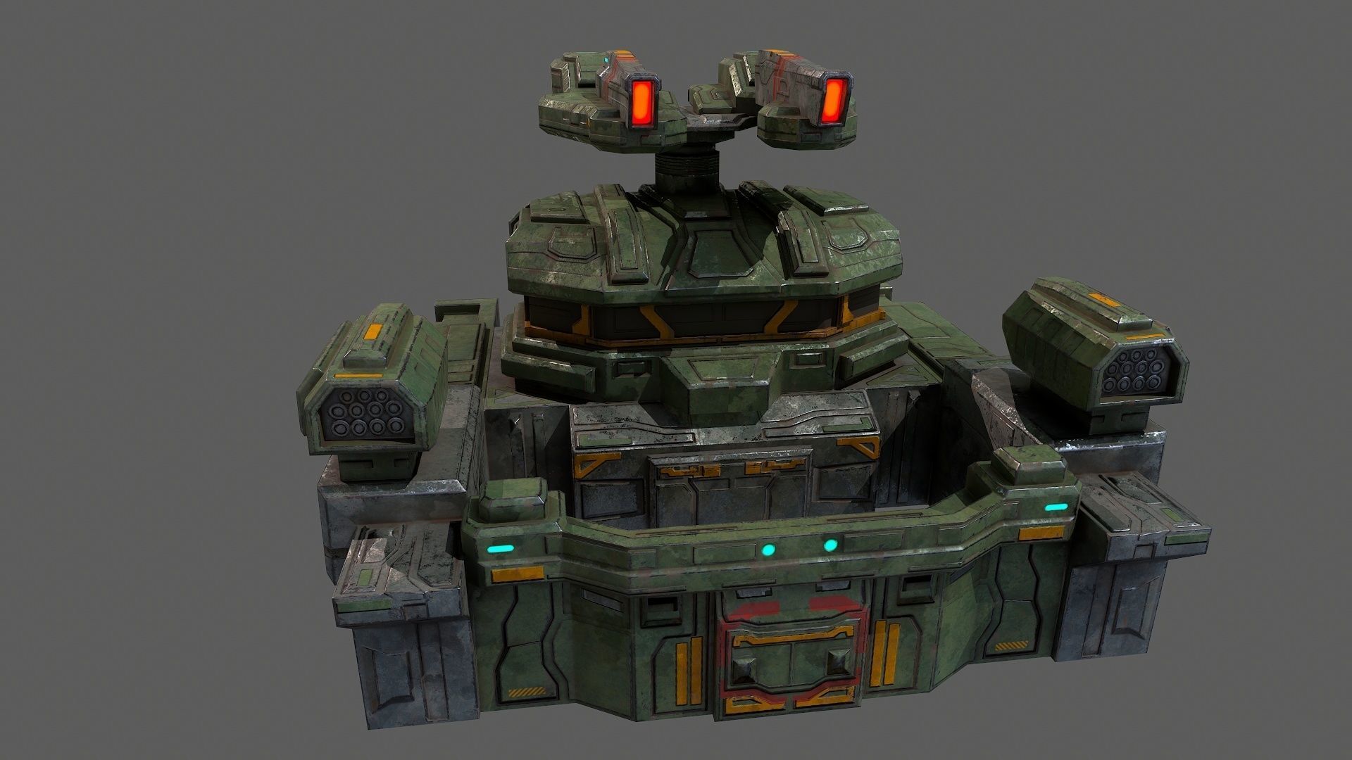 Low poly sci fi defence bunker building environment asset Low-poly 3D model_7