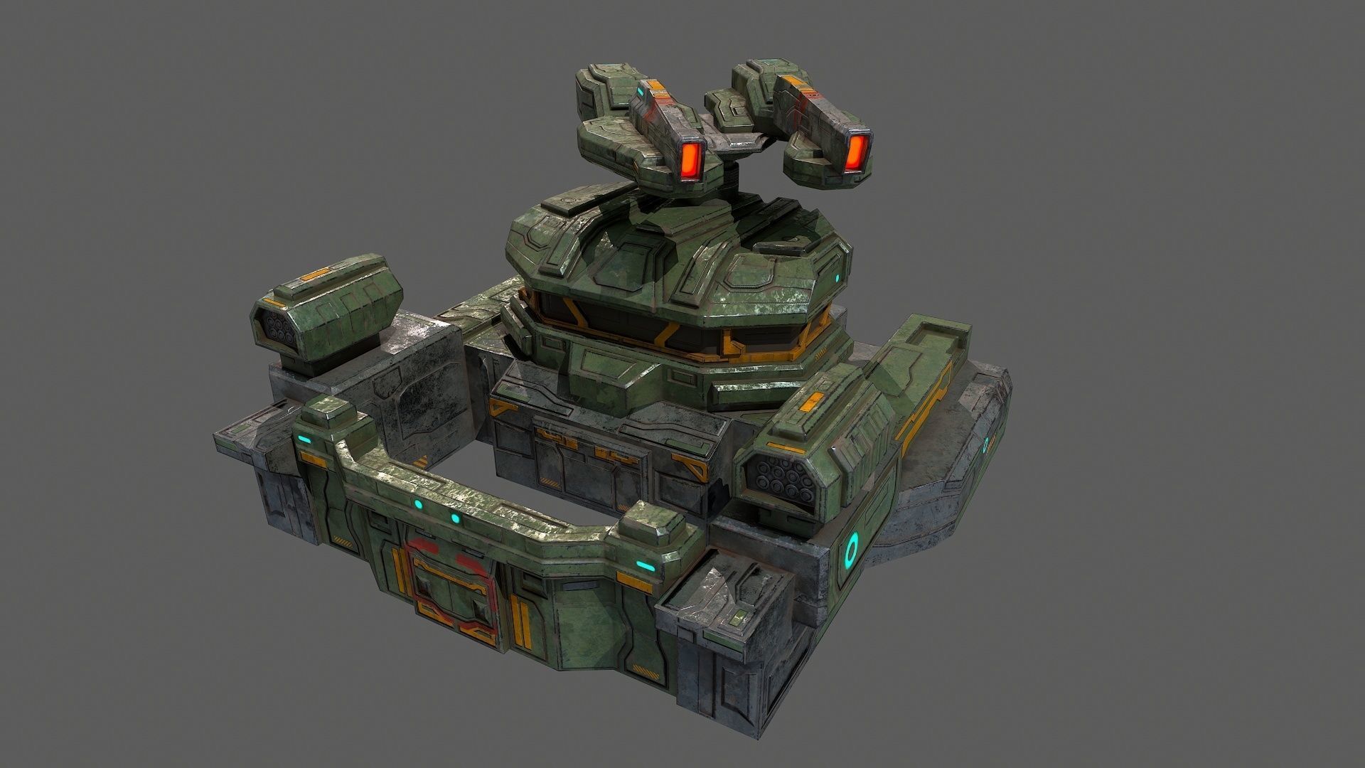 Low poly sci fi defence bunker building environment asset Low-poly 3D model_10