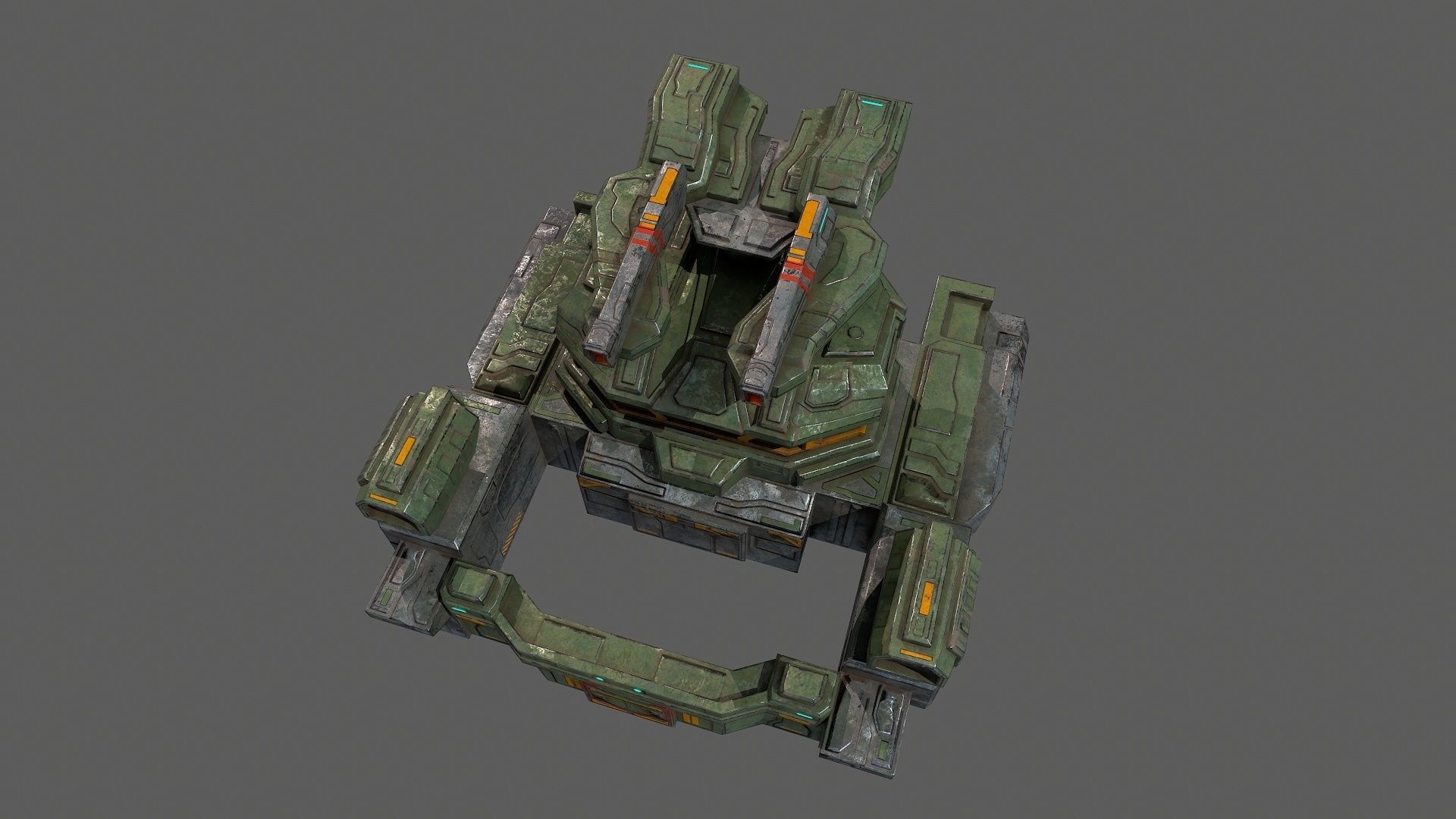 Low poly sci fi defence bunker building environment asset Low-poly 3D model_8