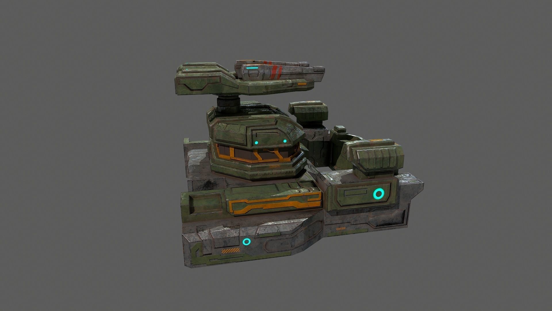 Low poly sci fi defence bunker building environment asset Low-poly 3D model_5