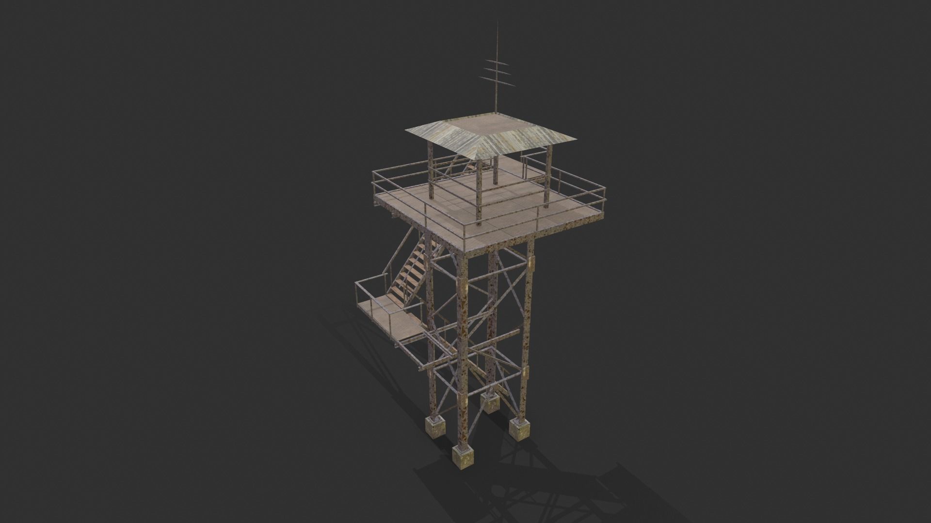 Watchtowers fire tower Low-poly 3D model_6