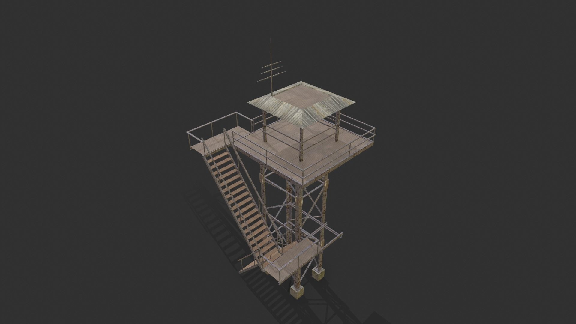 Watchtowers fire tower Low-poly 3D model_15