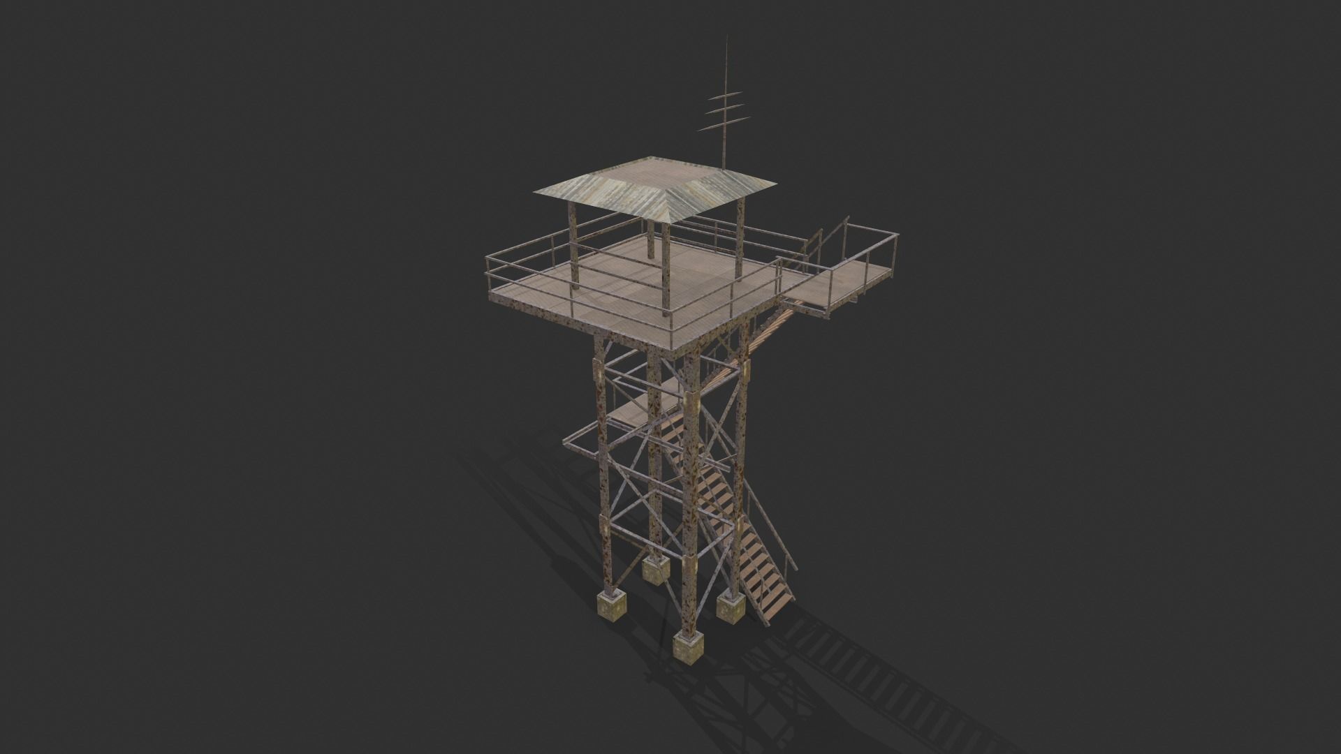 Watchtowers fire tower Low-poly 3D model_2