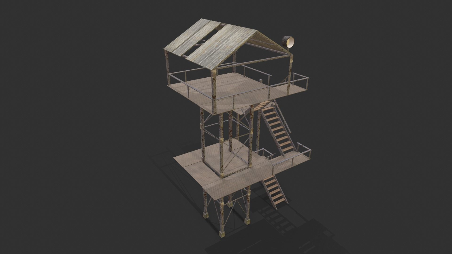 Watchtowers fire tower Low-poly 3D model_9
