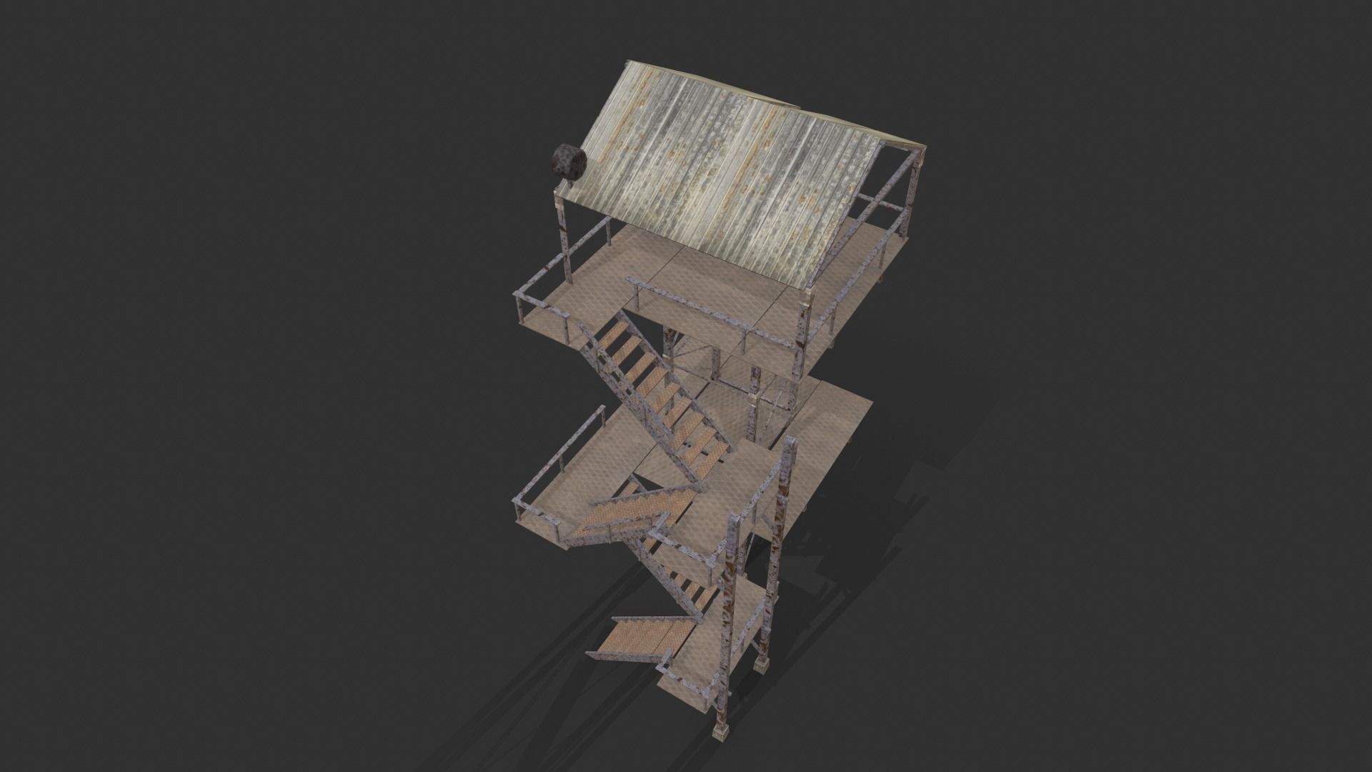 Watchtowers fire tower Low-poly 3D model_14