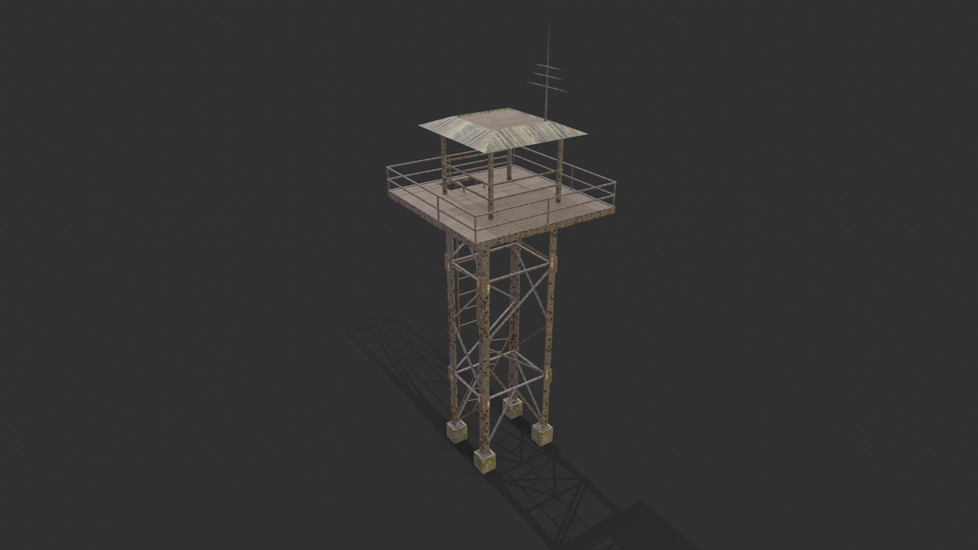 Watchtowers fire tower Low-poly 3D model_8