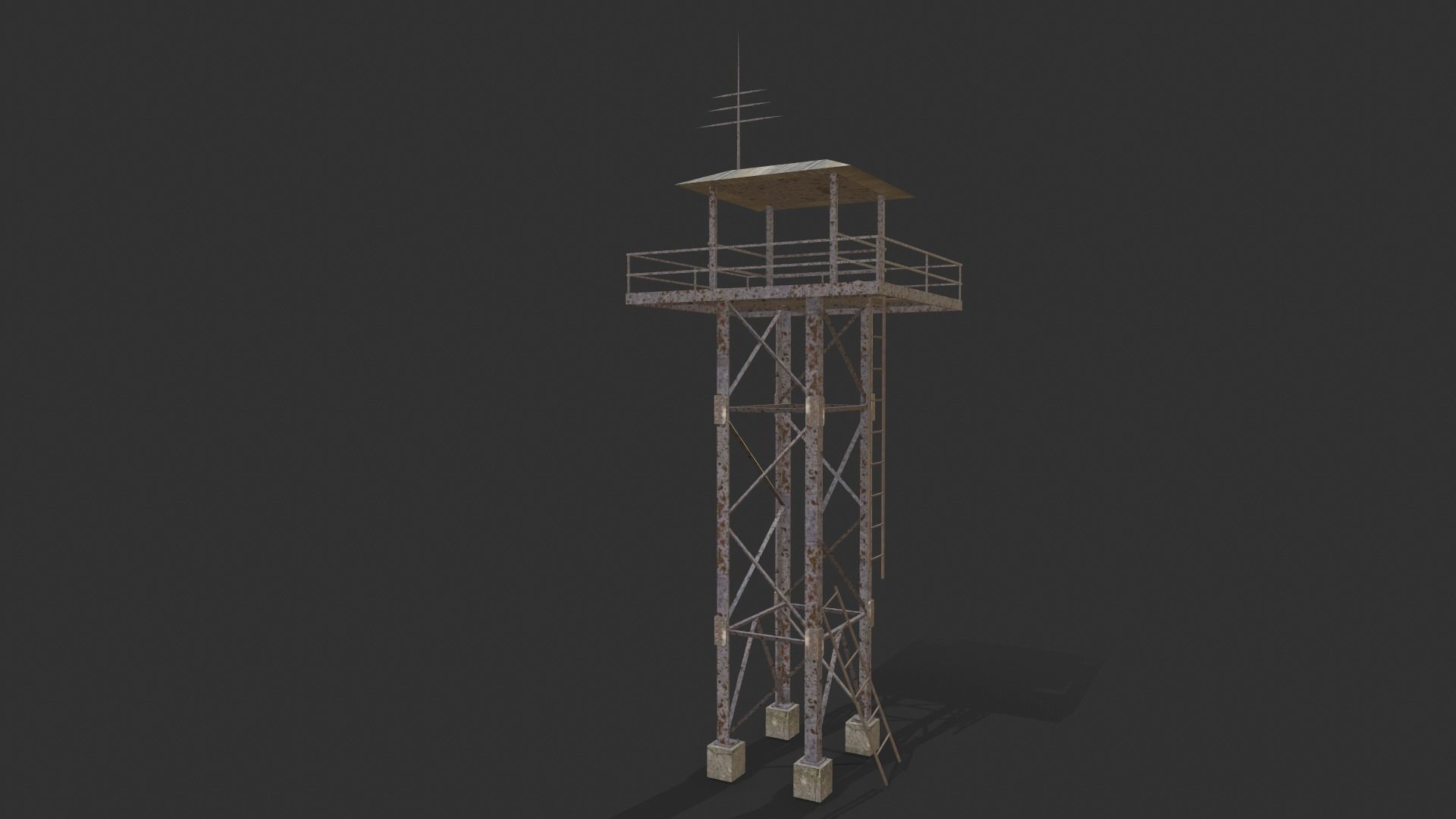 Watchtowers fire tower Low-poly 3D model_17