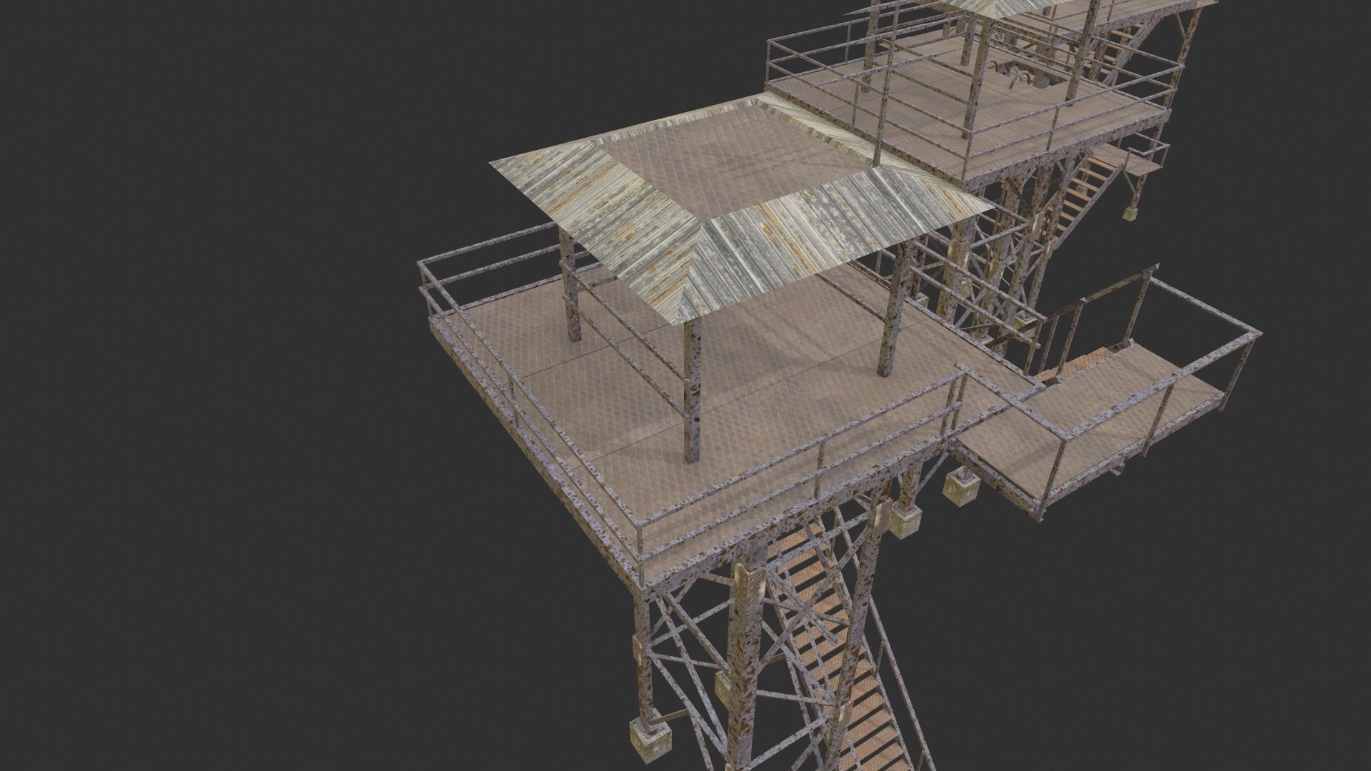 Watchtowers fire tower Low-poly 3D model_18