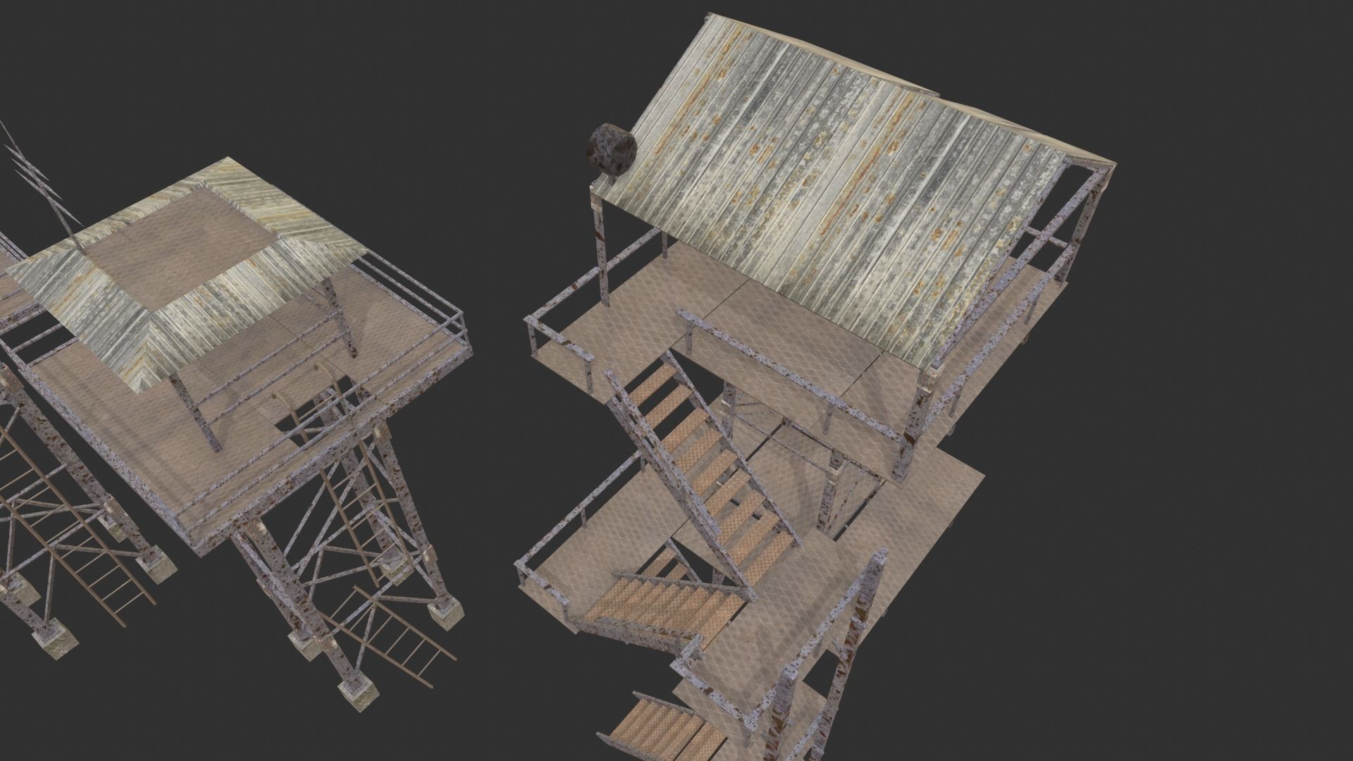 Watchtowers fire tower Low-poly 3D model_19