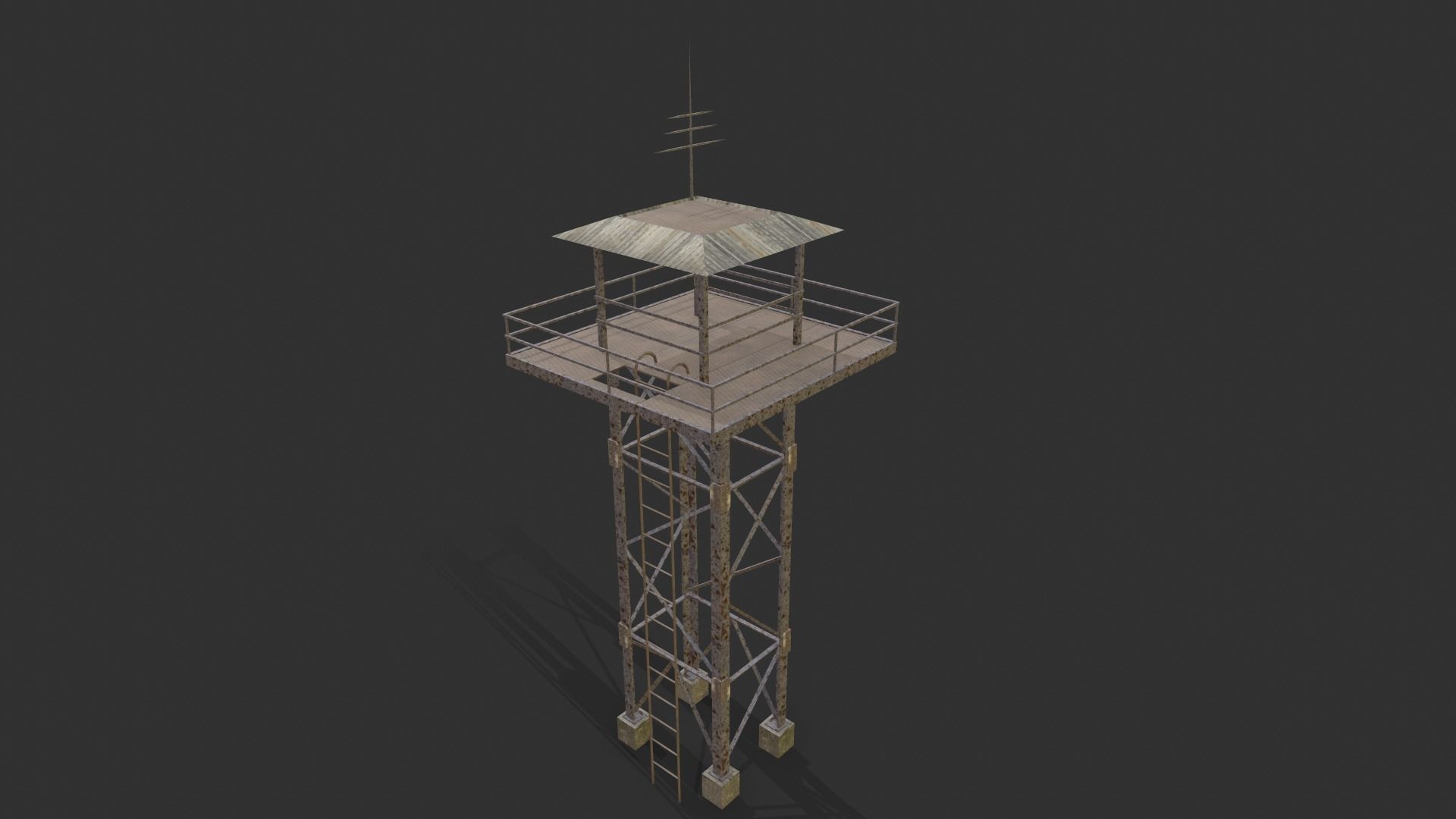 Watchtowers fire tower Low-poly 3D model_16