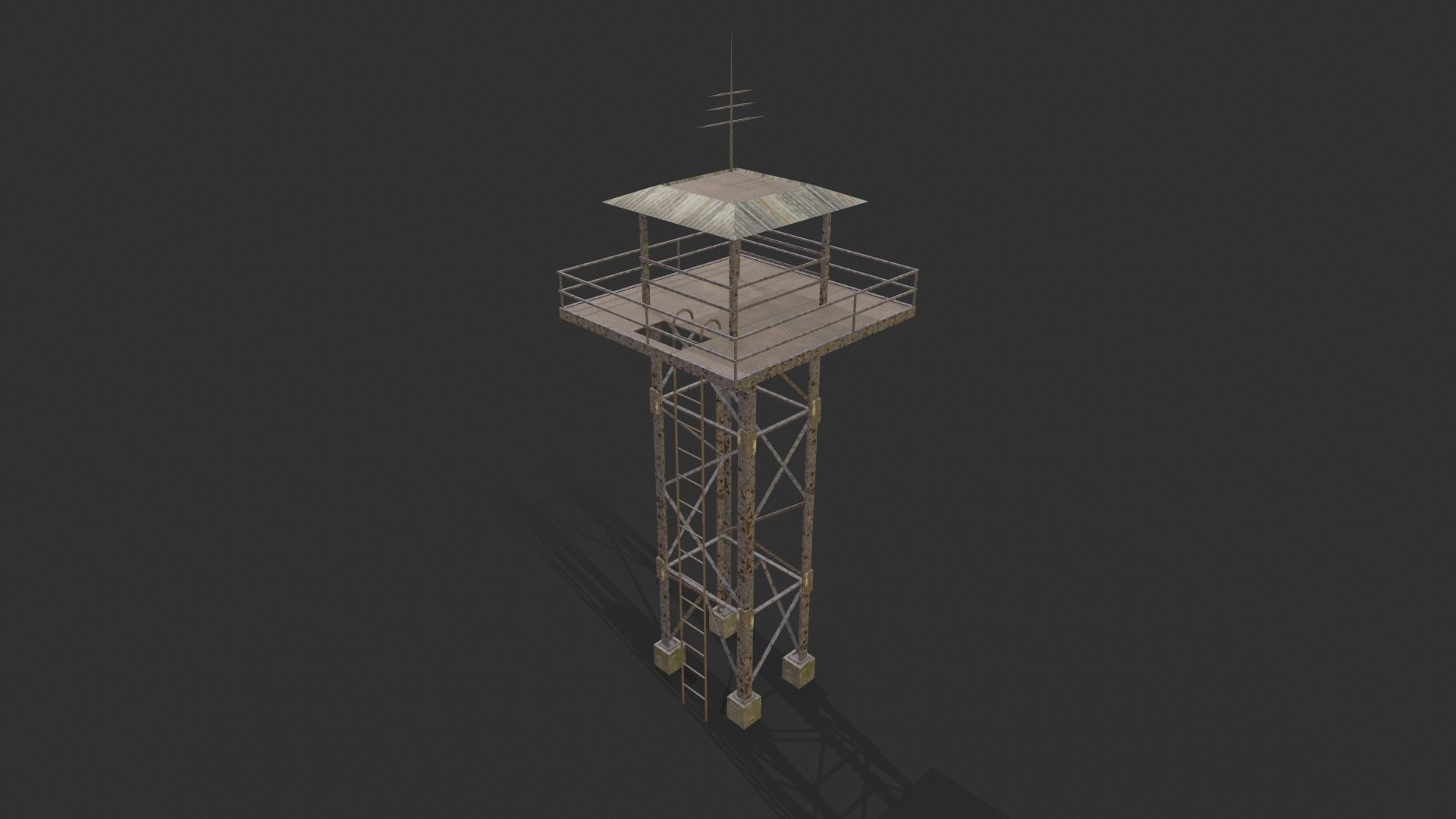 Watchtowers fire tower Low-poly 3D model_11