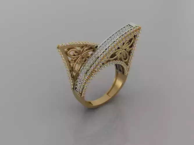 GC GOLD T158- Diamond solitarie gold ring 