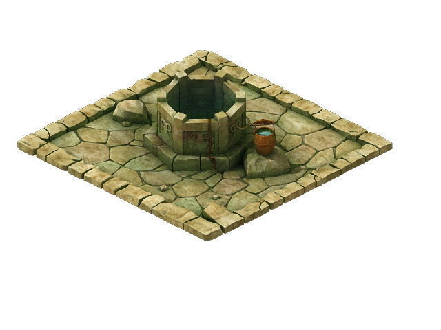 Game Model - prairie scene - Wells 01 3D model_1