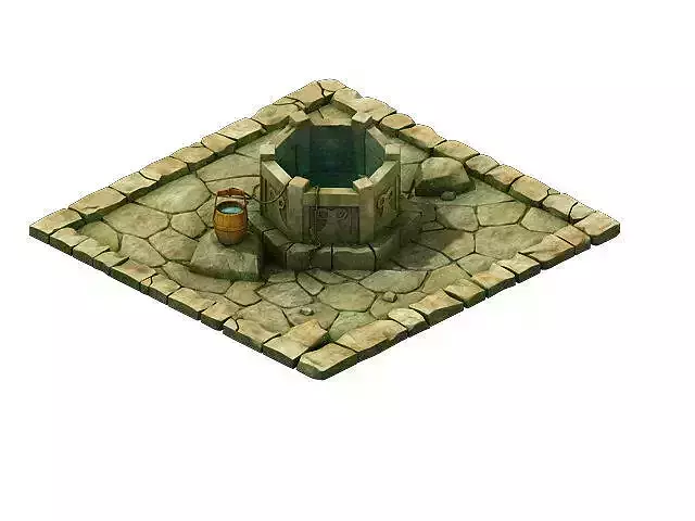 Game Model - prairie scene - Wells 01