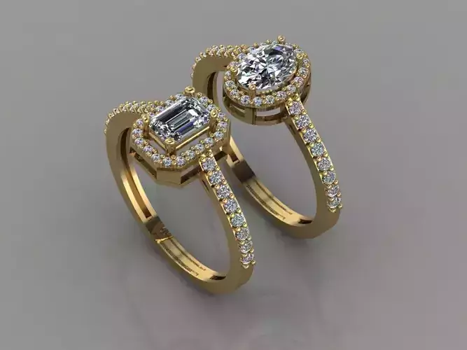 GC GOLD T159- Diamond solitarie gold ring 