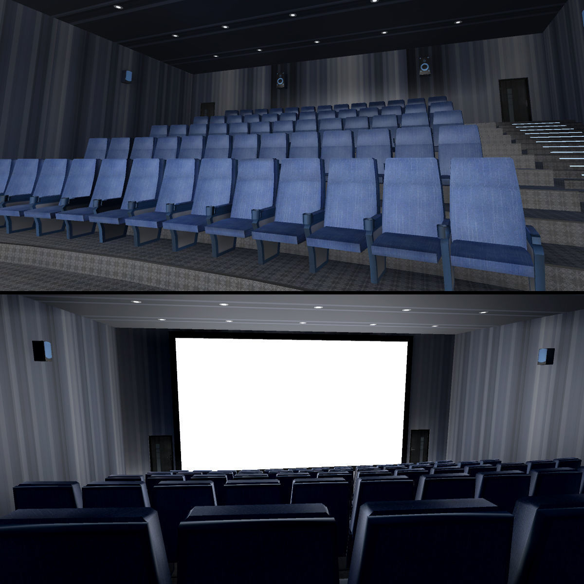 Modern Cinema Halls - 8 Scenes Low-poly 3D model_17