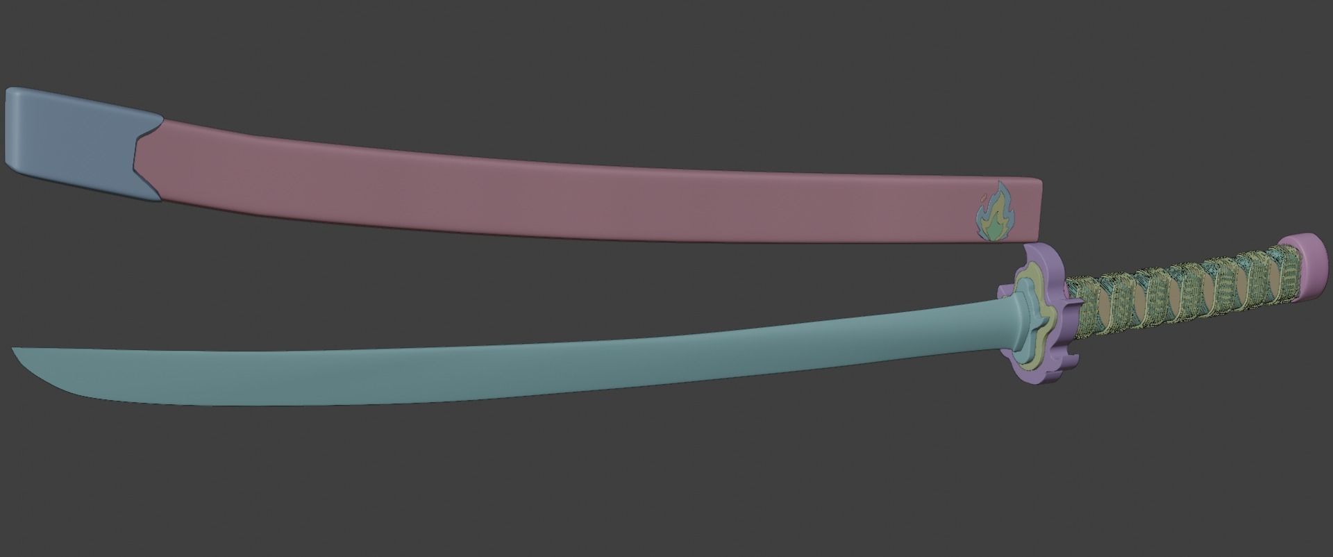 Flame Aegean Blade 3D model_4