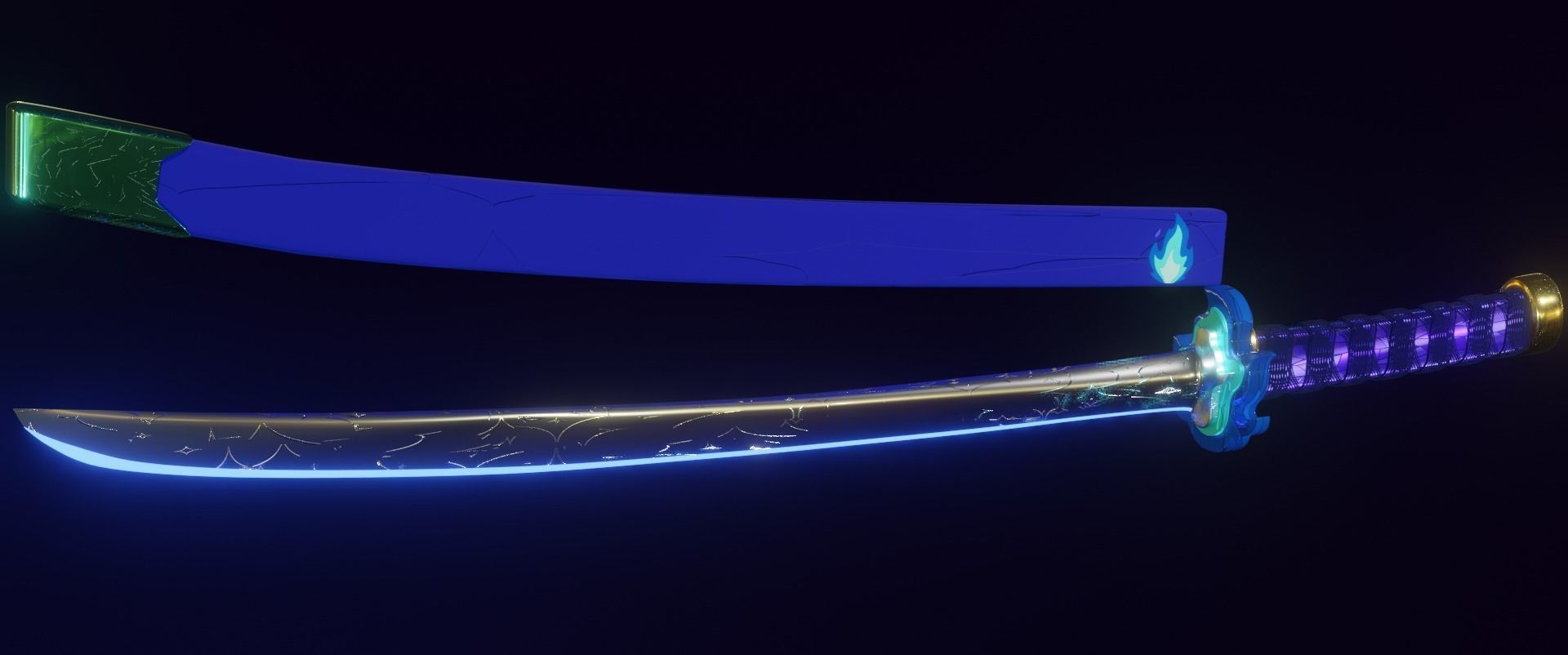 Flame Aegean Blade 3D model_3