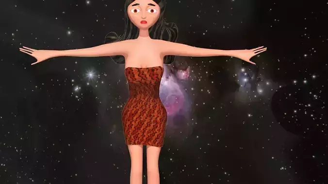 free model of a woman in a dress with textures 30