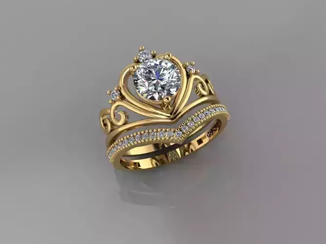 GC GOLD T164- Diamond solitarie gold ring 