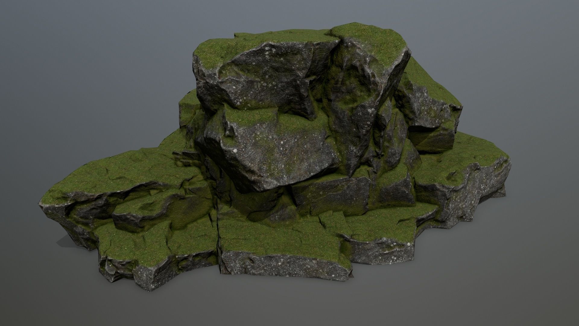 rocks rock formation with grass on top Low-poly 3D model_15