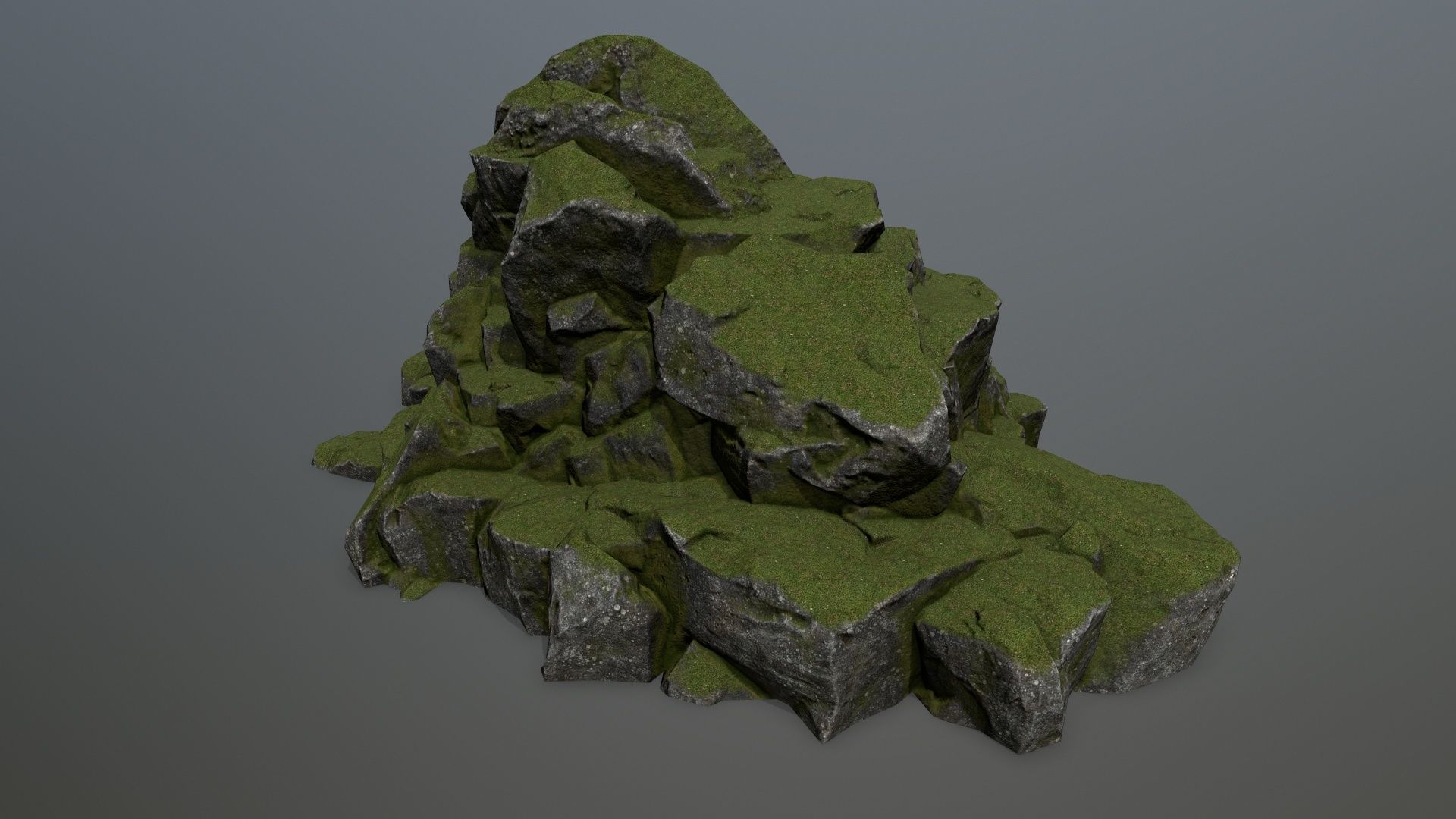 rocks rock formation with grass on top Low-poly 3D model_24