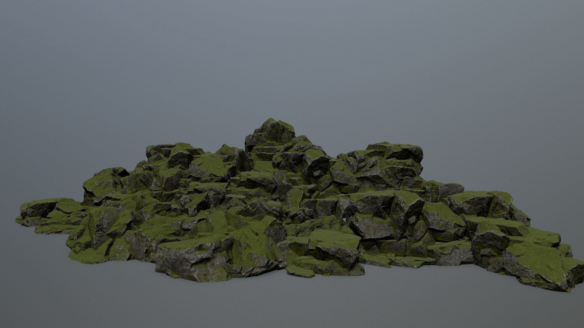rocks rock formation with grass on top Low-poly 3D model_26
