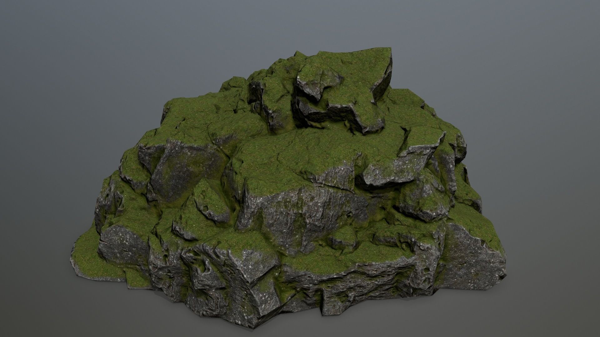 rocks rock formation with grass on top Low-poly 3D model_8