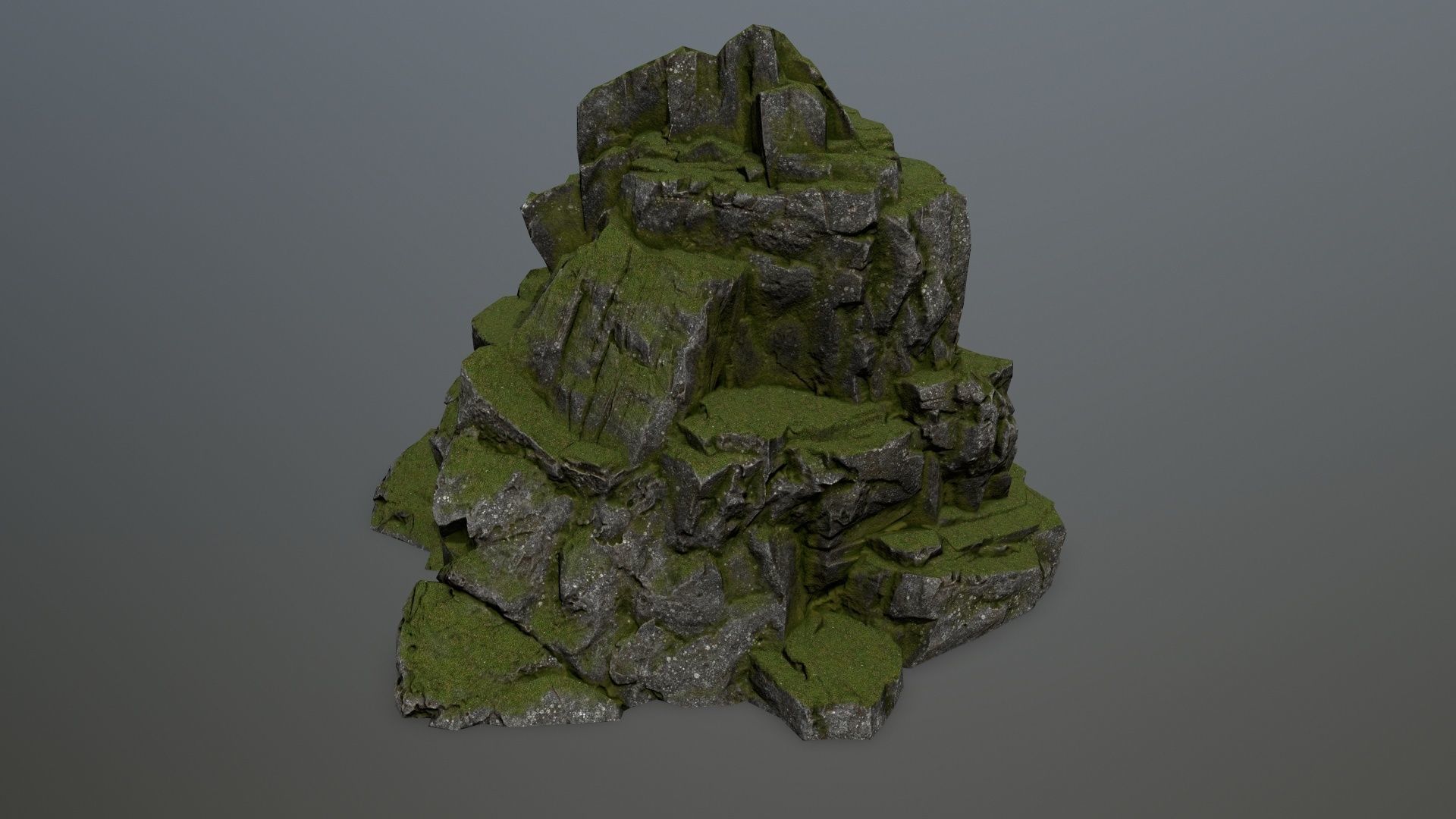 rocks rock formation with grass on top Low-poly 3D model_14