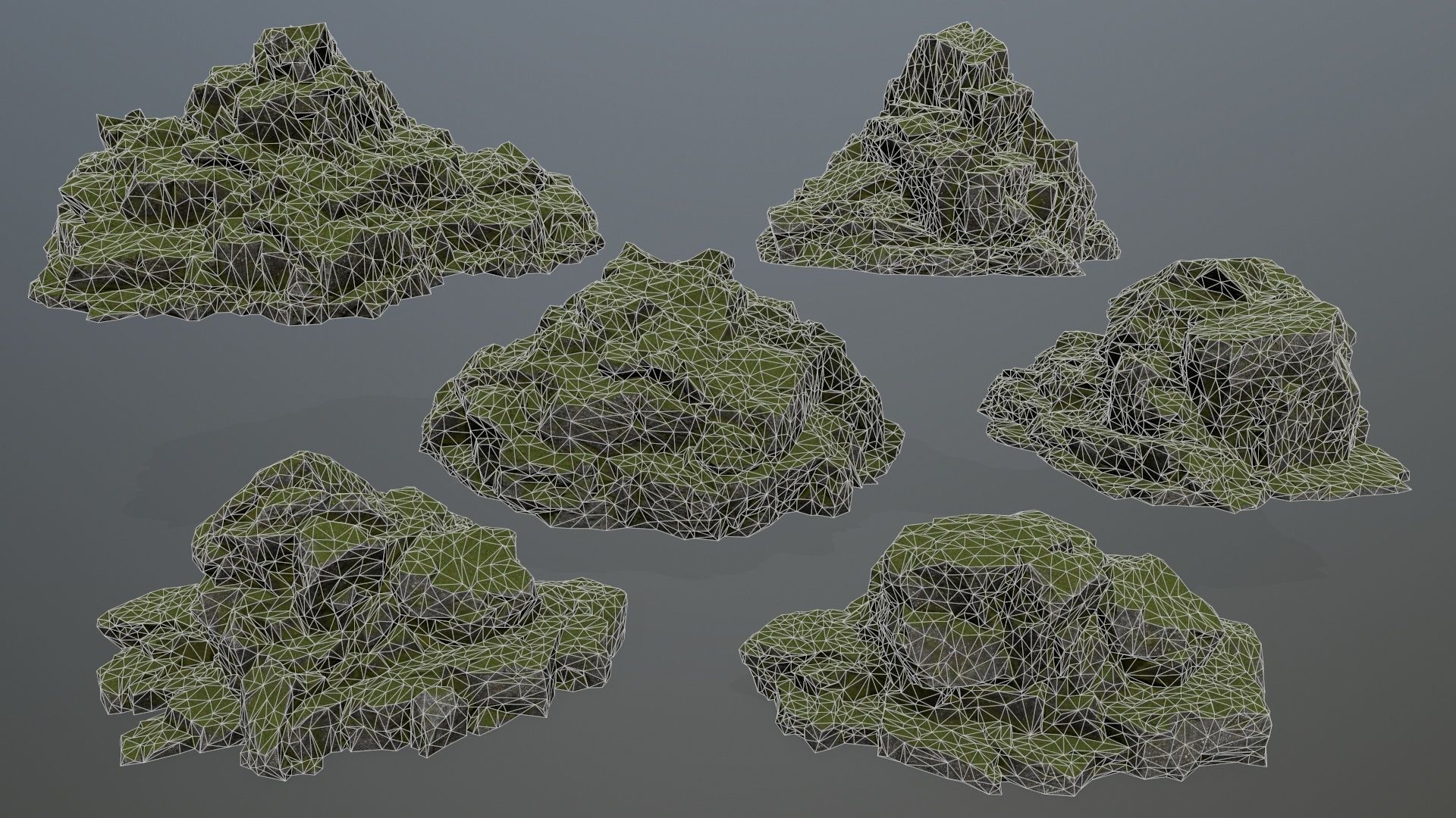rocks rock formation with grass on top Low-poly 3D model_27