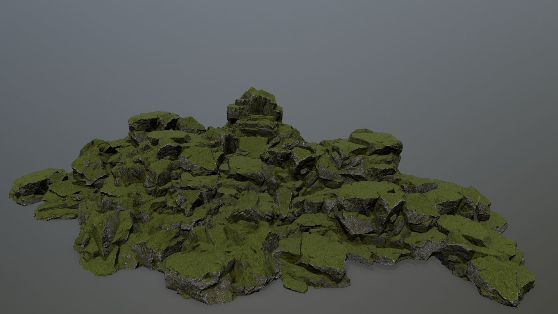 rocks rock formation with grass on top Low-poly 3D model_25